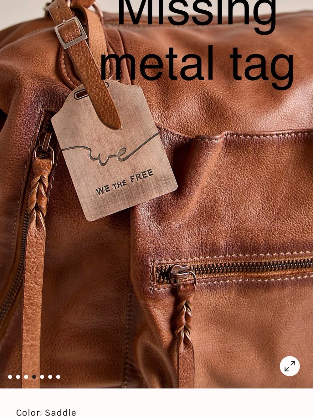 Free People Saddle Brown Leather Shoulder Bag - Picture 3 of 8